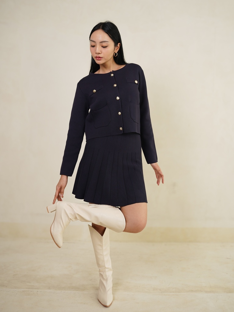 Aurora Pleated Knit Skirt