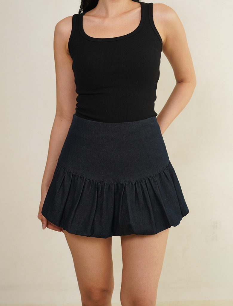 [INS01-0002-INDIGO/S] Beatrice Denim Skort (S)
