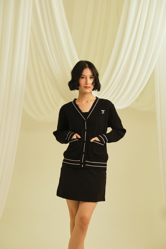 [INS05-0002-BLACK/ALL] Sylvia Knit Cardigan (BLACK)
