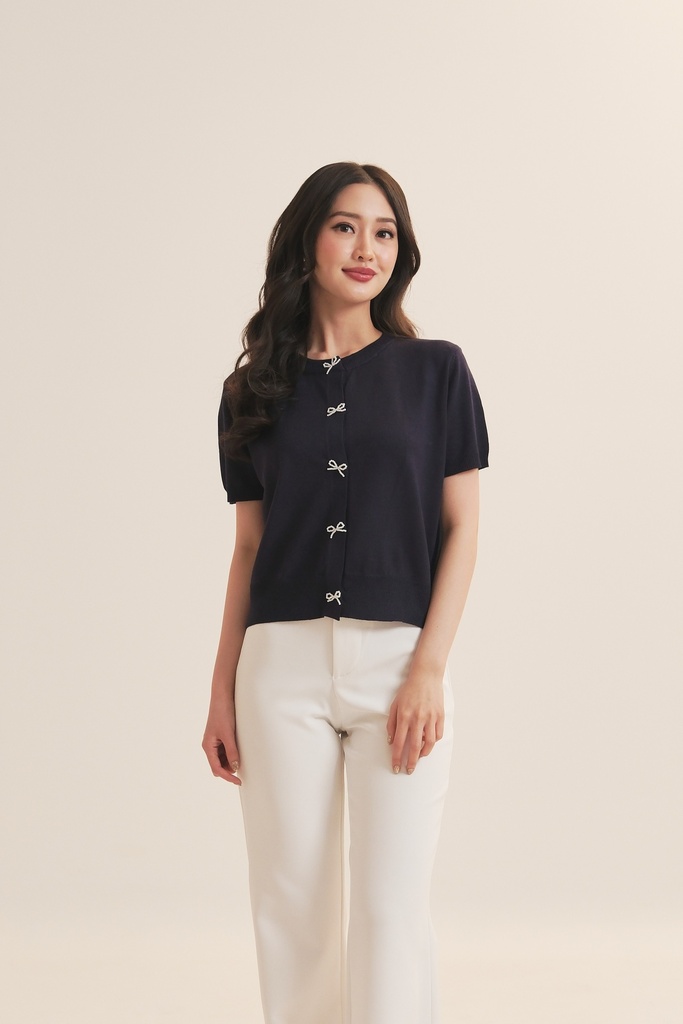 [INS03-0007-NAVY/ALL] Mia Knit Top (NAVY)