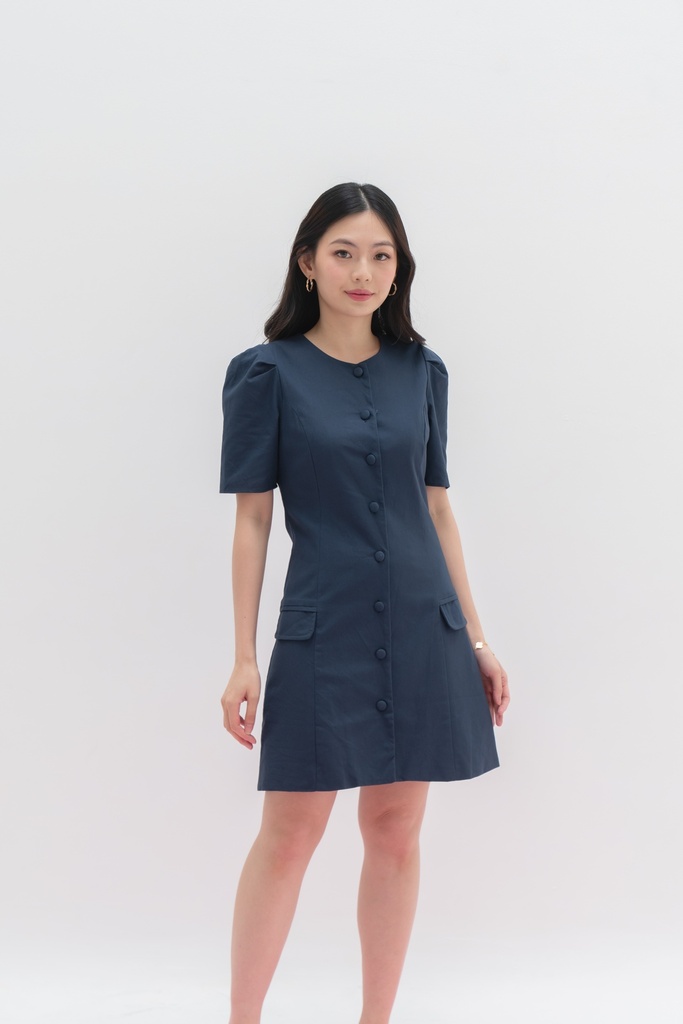 [INS03-0010-NAVY/S] Mary Puff Dress (S)