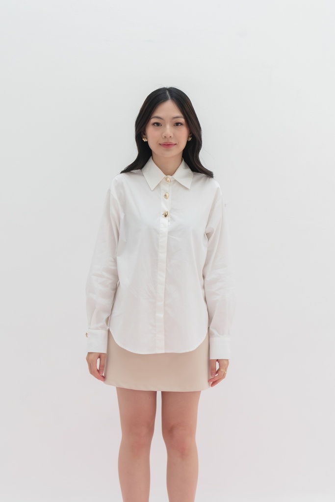 [INS03-0030-WHITE] Callie Oversized Shirt