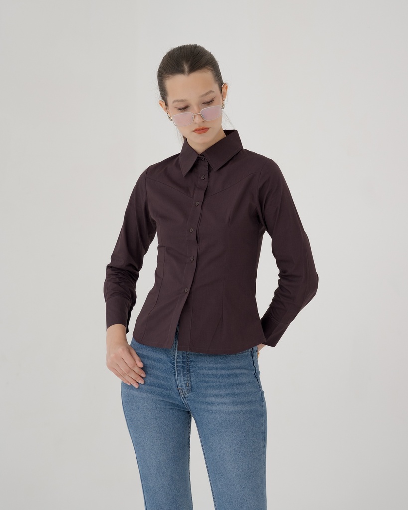 [INS98-0012-ESP/S] Jennie Fitted Shirt (ESPRESSO, S)