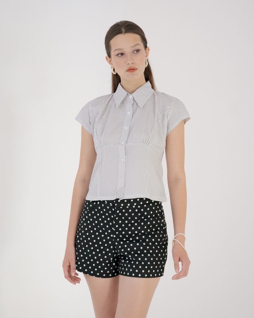 [INS98-0014-BLACK/S] Kairi Polkadot Shorts (BLACK, S)