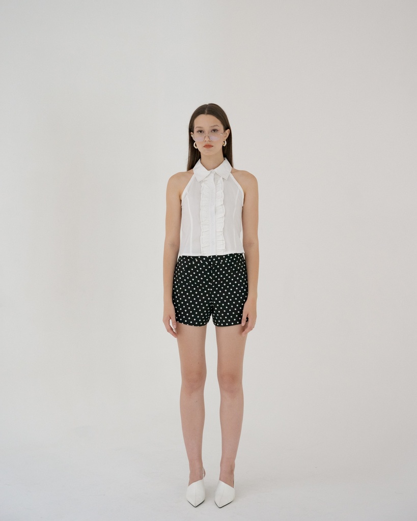 [INS98-0015-WHITE/S] Rora Ruffle Top (S, WHITE)