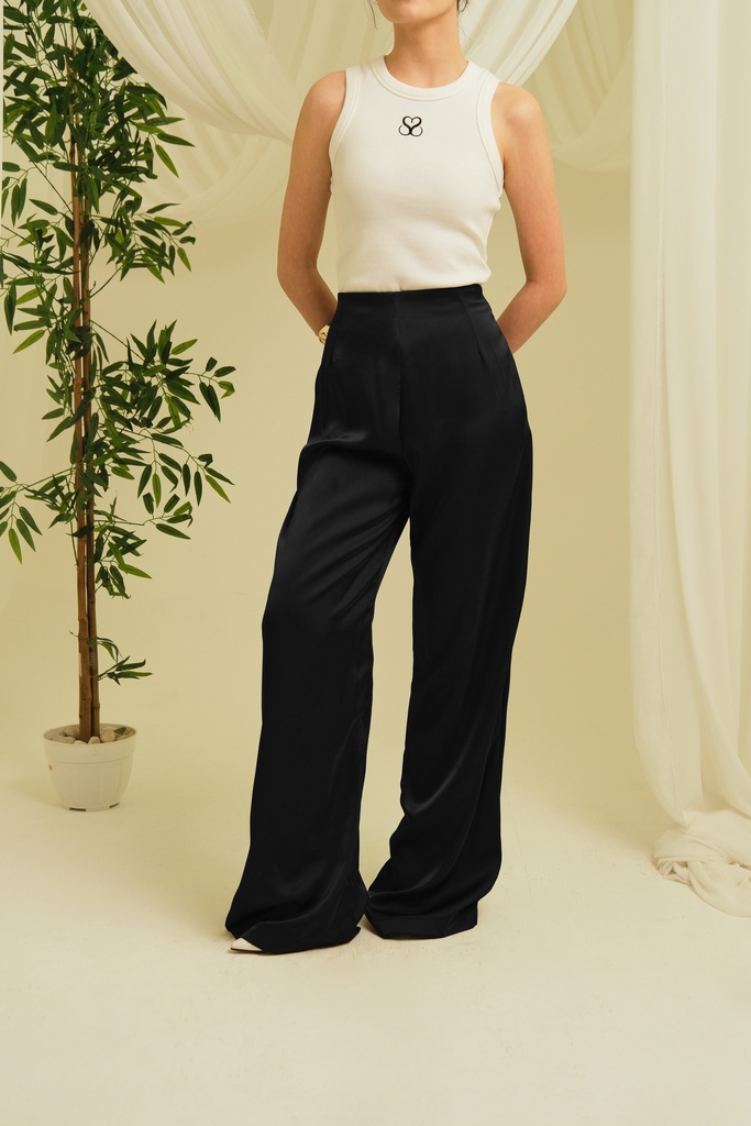 [INS98-0023-BK/XS] Mahela Satin Pants (BLACK, XS)