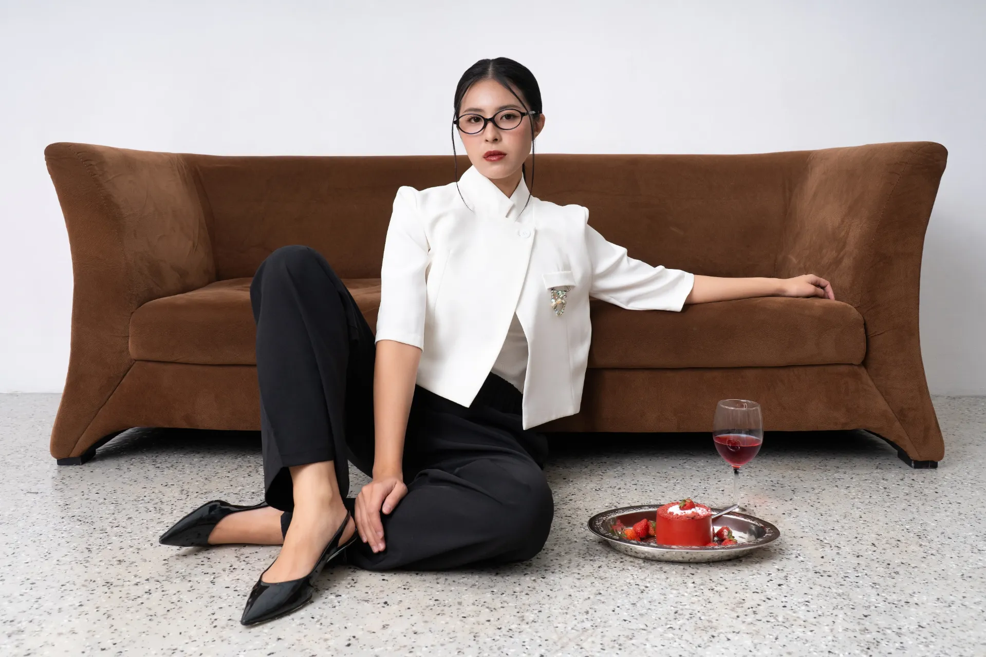 Faye Crop Blazer with Safety Pin