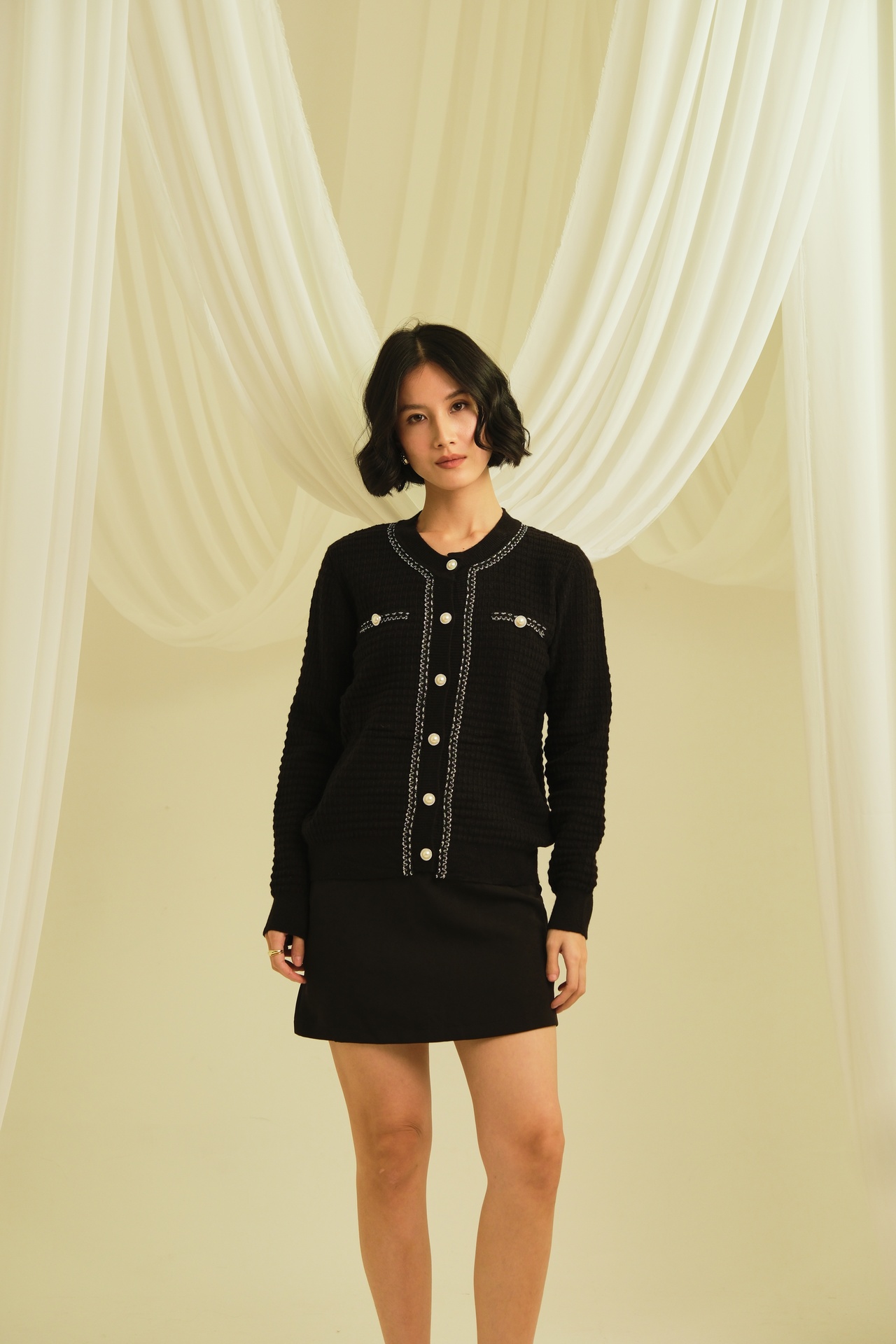 [INS05-0001-BLACK] Charlotte Knit Cardigan