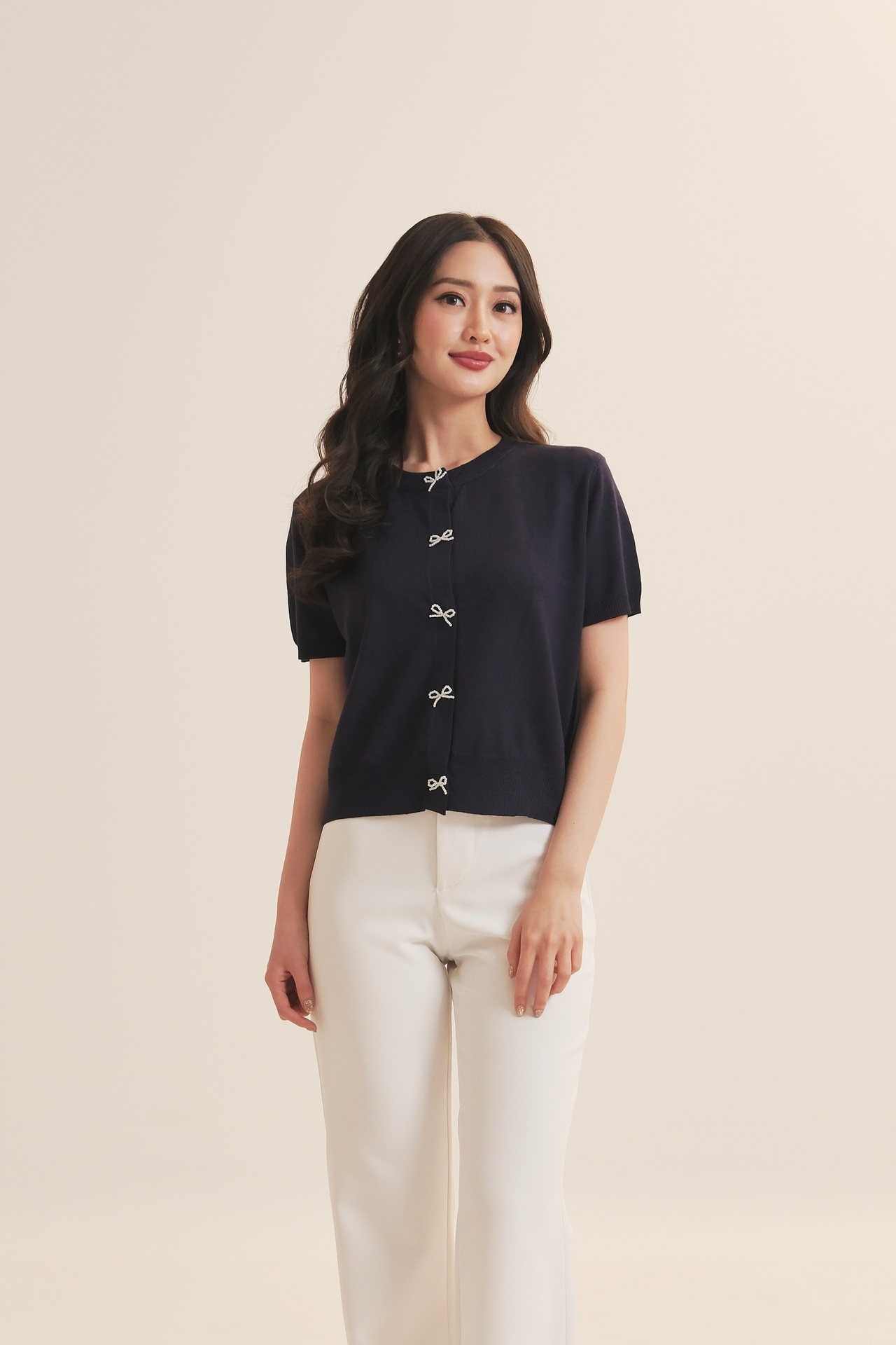 [INS03-0007-NAVY] Mia Knit Top