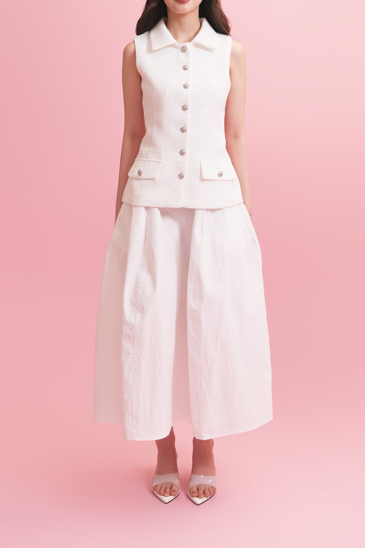 [INS03-0016-WHITE] Ivy Long Skirt