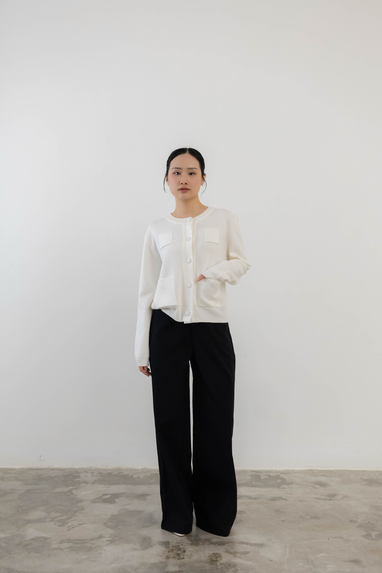 [INS03-0022-BLACK] Gianna Knit Outer