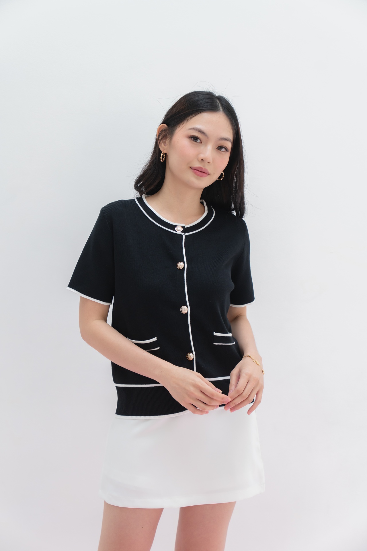 [INS03-0012-BLACK/ALL] Livia Knit Top