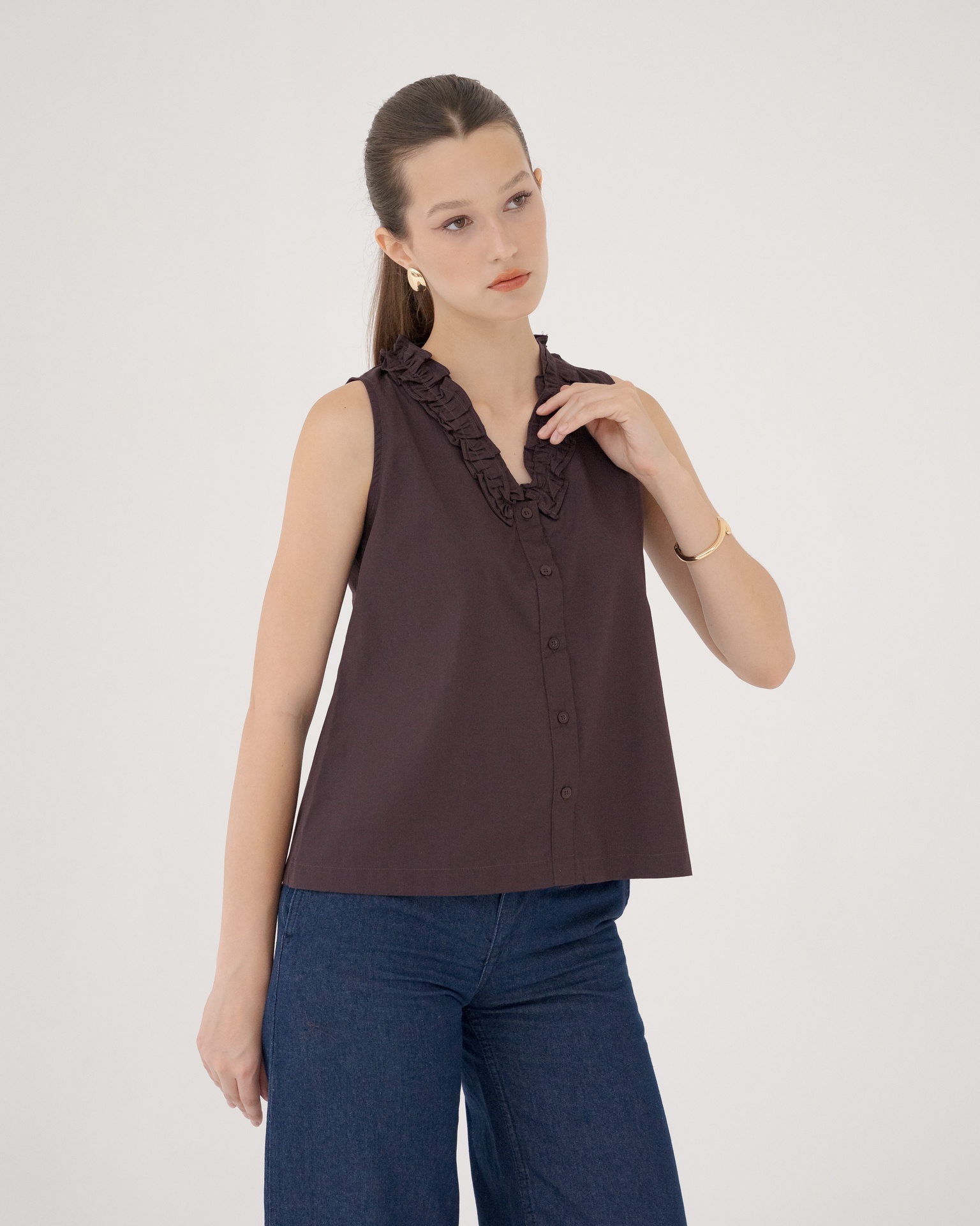 [INS98-0013-ESPRESSO] Aria Ruffle Top