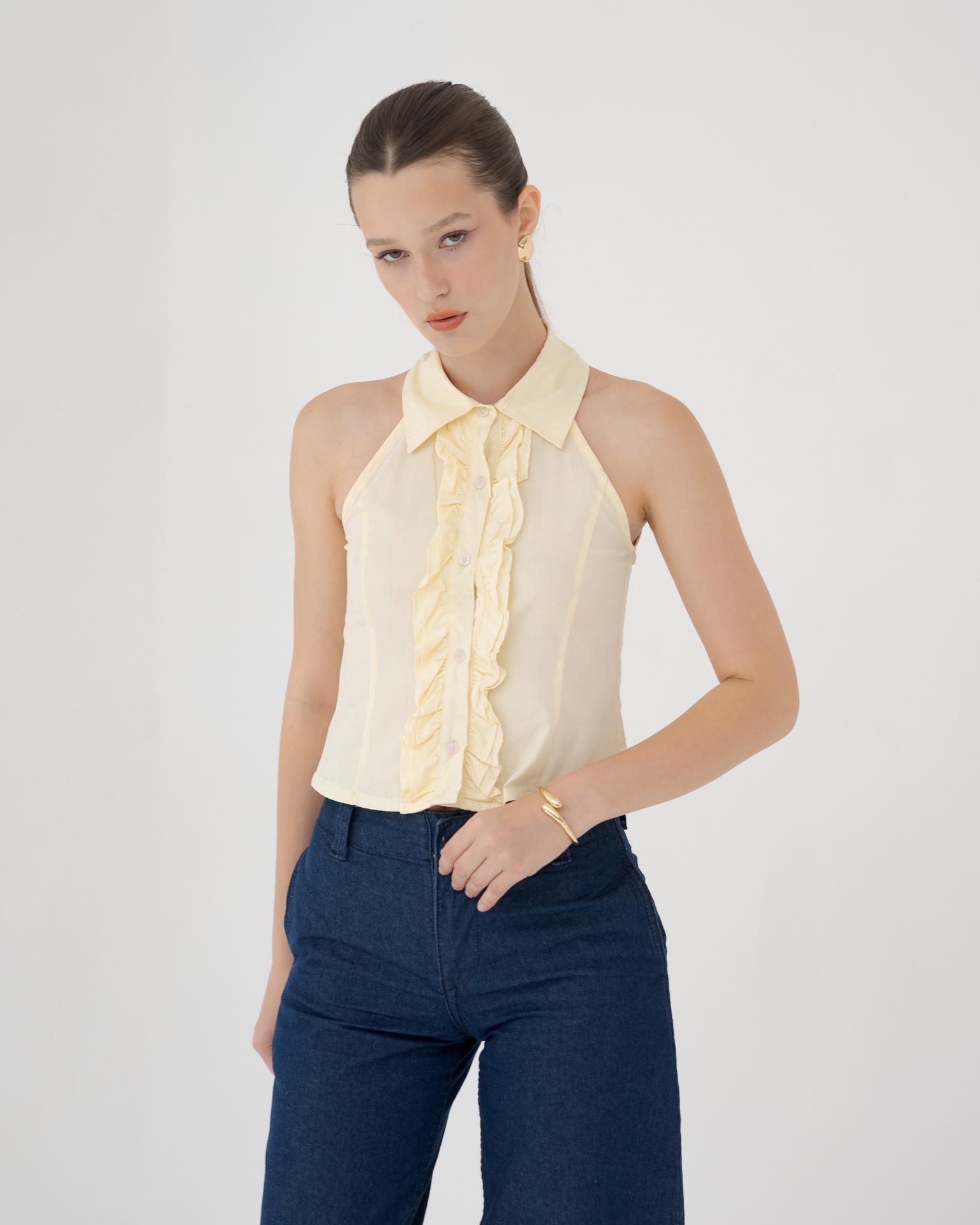 [INS98-0015-BUTTER] Rora Ruffle Top