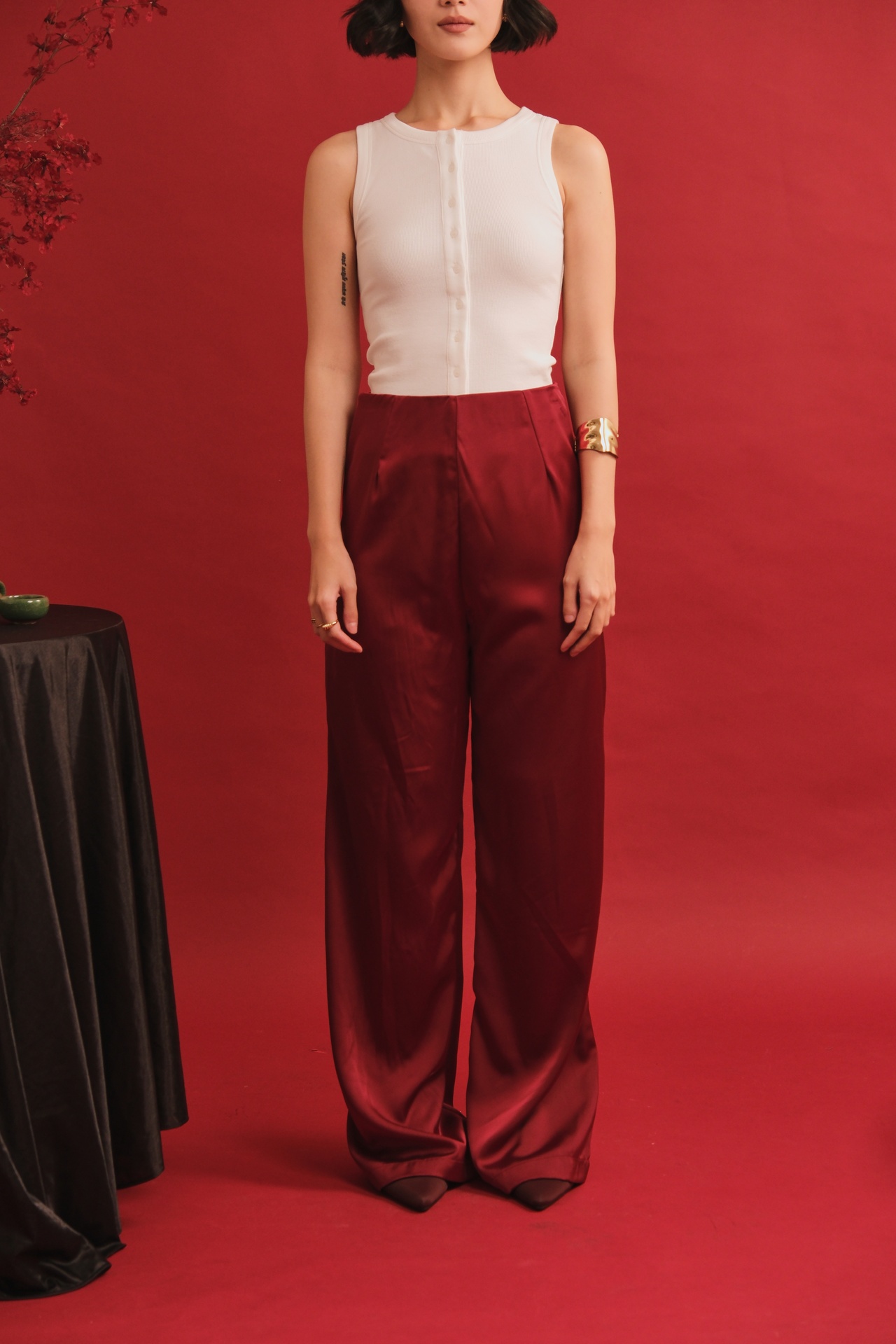 [INS98-0023-BK] Mahela Satin Pants